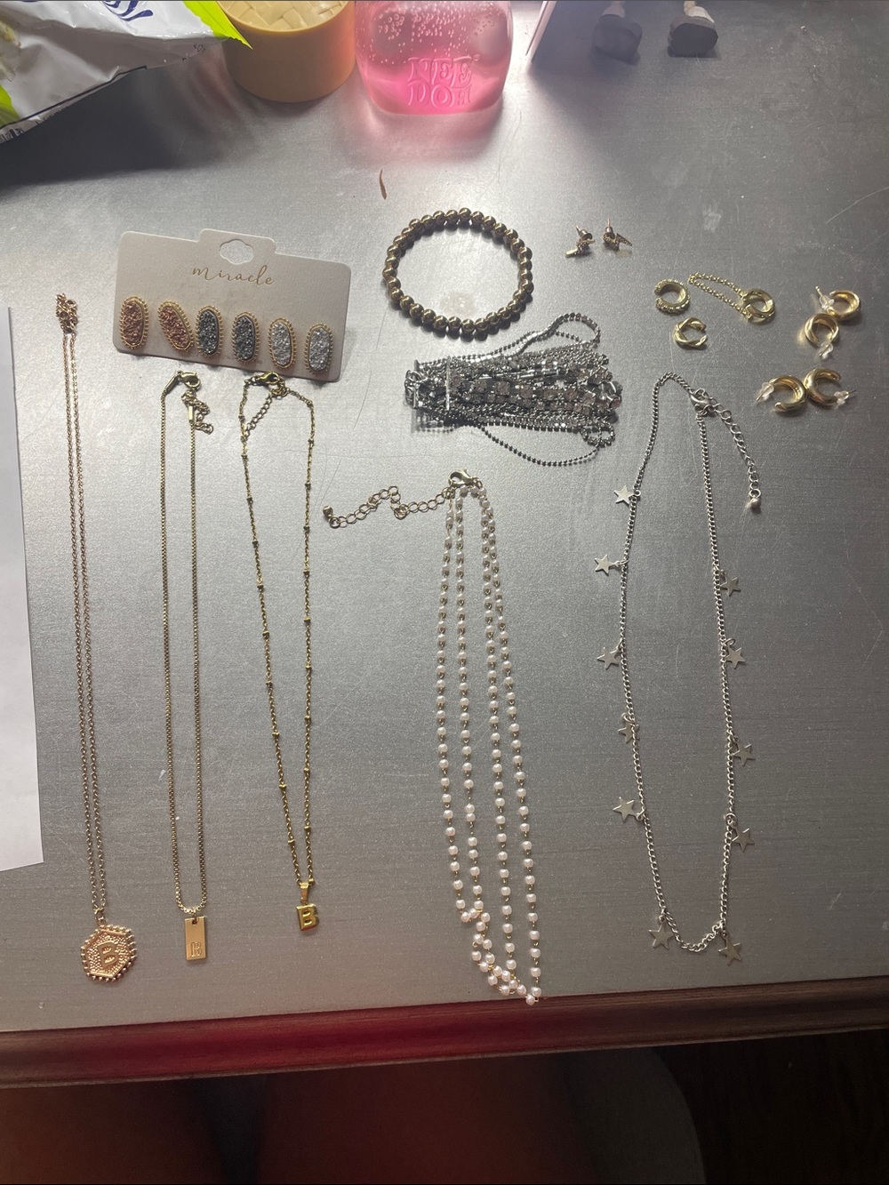 Gold and silver jewelry. Necklaces, bracelets,and earrings